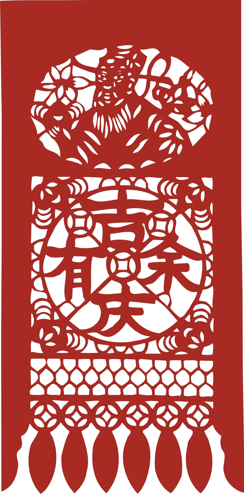 中国风中式传统喜庆民俗人物动物窗花剪纸插画边框AI矢量PNG素材【1977】